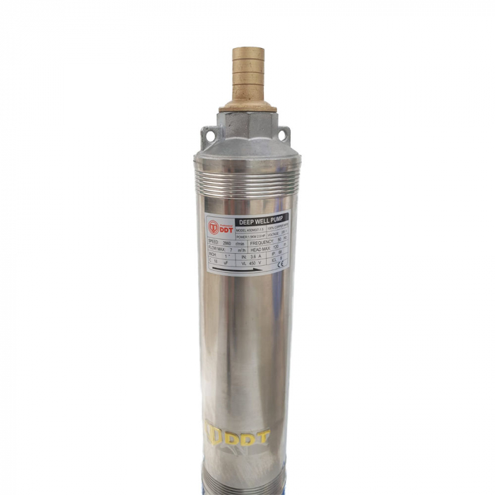 Pompa submersibila de mare adancime, DDT, 4SDM3-7, 1500 W, 7 turbine, Inox, 120m, bobinaj cupru [2]