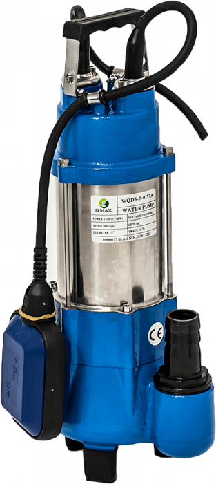Pompa de dranaj, apa murdara, corp fonta+inox, plutitor, 12 m3/h, aspiratie 6m, 370W, Gmax [1]