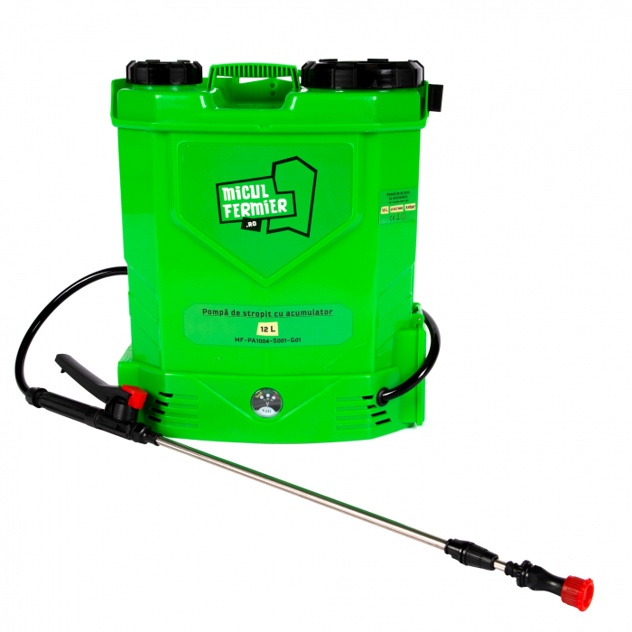 Pompa de stropit cu acumulator, 12 L, 12V, 5.5 Ah, 8 Bar, Micul Fermier [2]