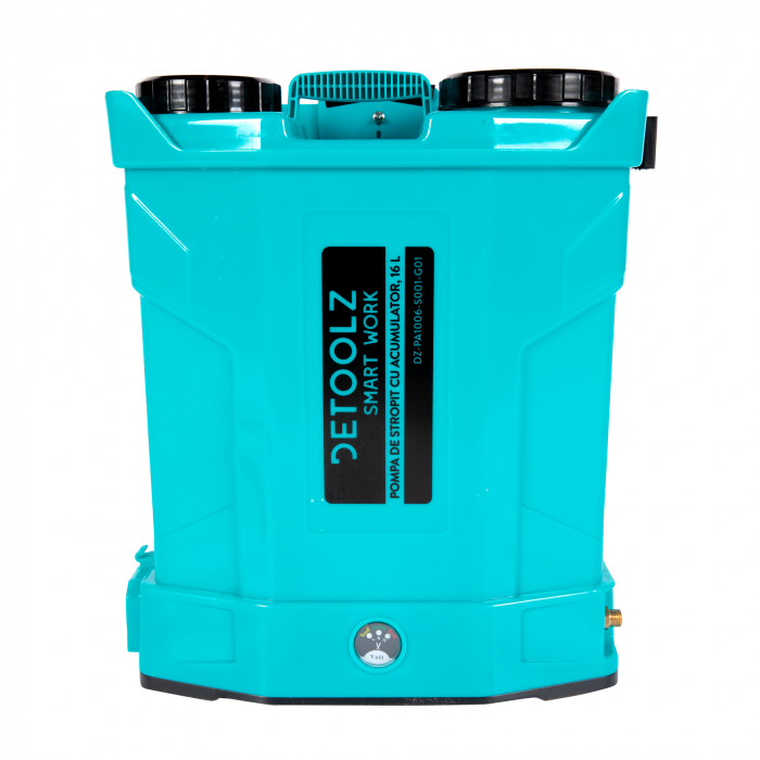 Pompa de stropit cu acumulator, 16 L, 8 Ah, 5.5 Bar, tija dubla, 12 V, Detoolz [2]