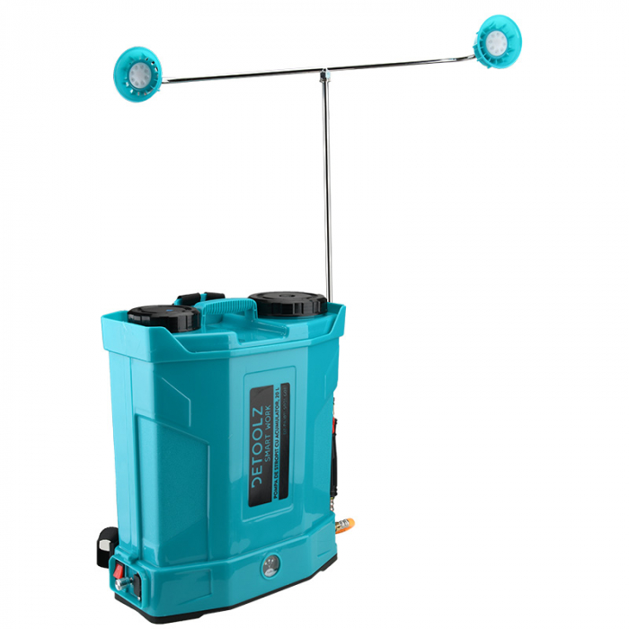 Pompa de stropit cu acumulator, 20 L, 8 Ah, 5.5 Bar, tija dubla, 12 V, Detoolz [2]