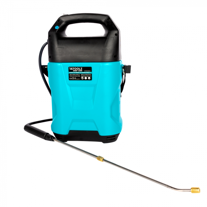 Pompa de stropit cu acumulator, 5 L, 12V, 2 Ah, 2.2 Bar, autonomie max 5h, Detoolz [8]