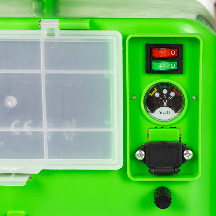 Pompa de stropit, pulverizator pe roti, bazin 90L, acumulator 12V, 7 bar, furtun 50m, regulator presiune, Micul Fermier [6]