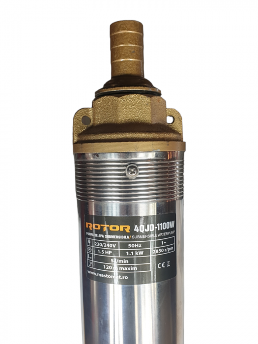 Pompa submersibila, adancime, 1100W, 5 m³/h, 1"tol, 120m/max, 8 turbine, Rotor 4QJD2/8 [2]