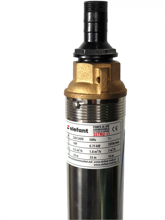 Pompa submersibila, adancime, 750W, 230V, 3mc/h, 1" tol, panou comanda, Elefant 3STM2-11 [2]