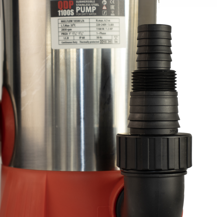 Pompa submersibila, apa murdara, 1100W, 10500 l/h, 1 tol, aspiratie max 7m, inox, plutitor, Elefant QDP1100S [4]