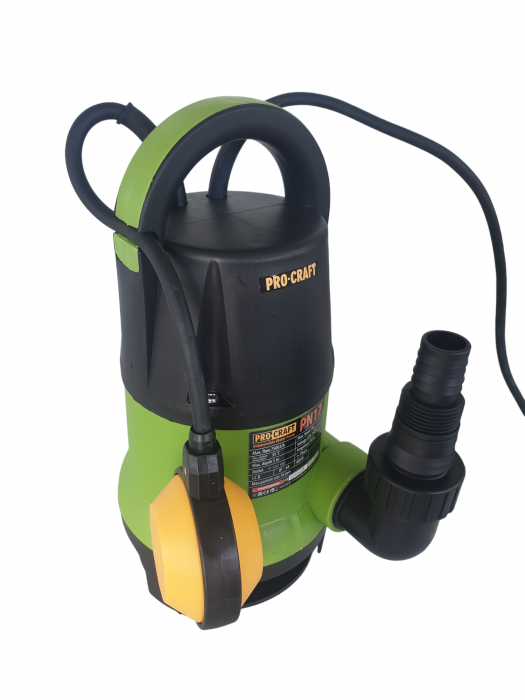 Pompa submersibila, apa murdara, plutitor, 400W, 7500L/h, absorbtie 5m, 1" tol, 220V, Procraft PN17 [3]
