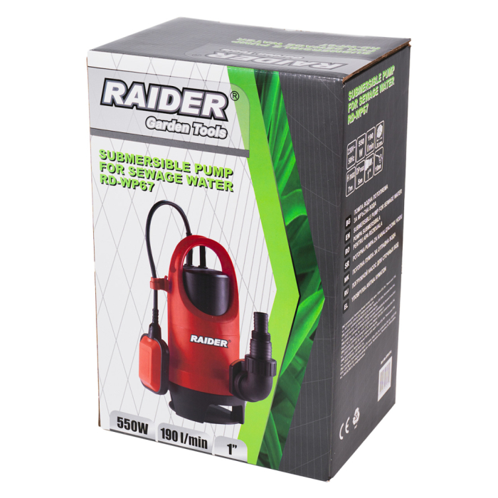 Pompa submersibila, apa murdara, 550 W, adancime 5m, 230 V, 11.5 mc/h, 1"tol, RAIDER [2]