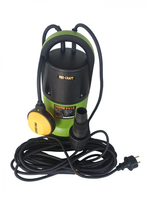 Pompa submersibila, apa murdara, plutitor, 750W, 12500L/h, absorbtie 8m, 1" tol, 220V, Procraft PN18 [4]