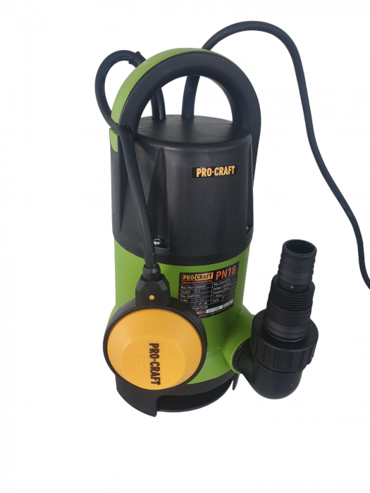 Pompa submersibila, apa murdara, plutitor, 750W, 12500L/h, absorbtie 8m, 1" tol, 220V, Procraft PN18 [2]