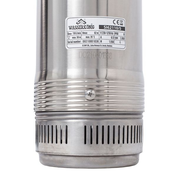 Pompa submersibila centrifugala multietajata Wasserkonig, diametru 125mm, 1550 W, debit 6600 l/h, 1.1/4 inaltime refulare 62 m [4]