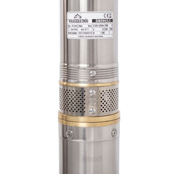 Pompa submersibila centrifugala multietajata Wasserkonig, putere 1200 W, debit 5640 l/h, 1.1/4, inaltime refulare 85 m [4]
