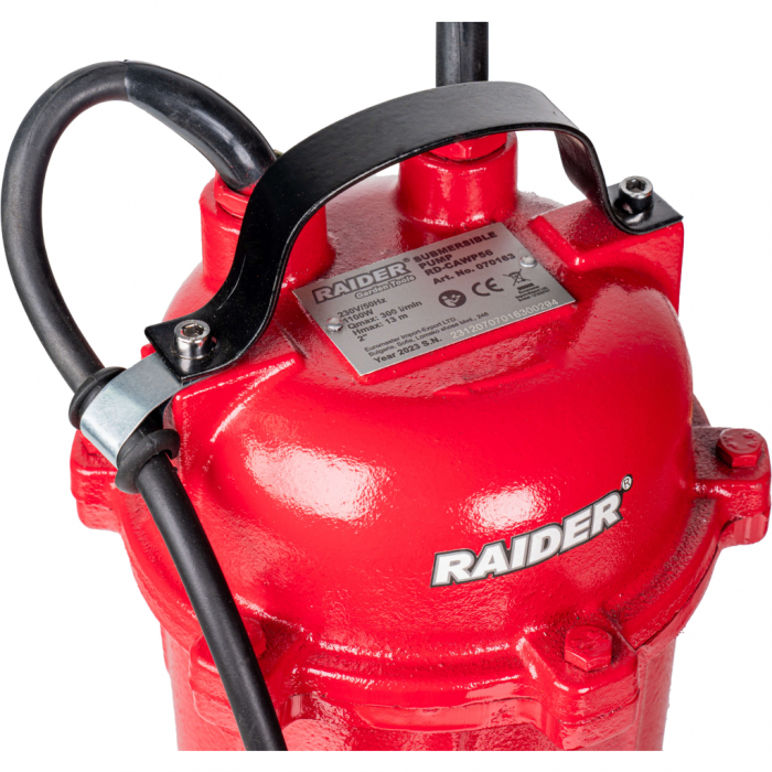 Pompa submersibila cu tocator, apa murdara, 1100W, 18000l/h, aspiratie 7m, 230V, fonta, 2"toli, Raider RD-CAWP56 [3]