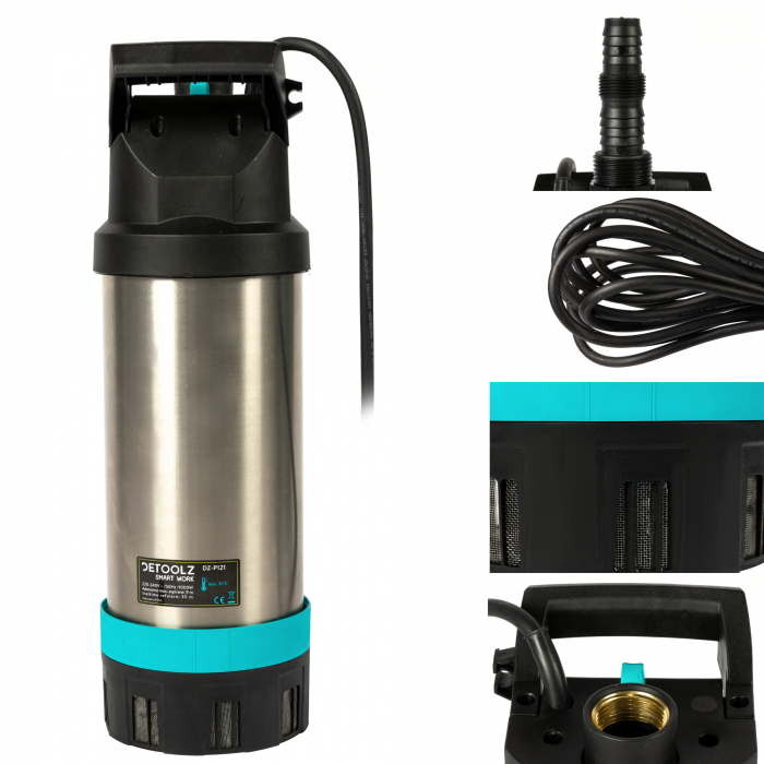 Pompa submersibila, inox, cu senzor, 1000W, 6300L/H, adancime 9m, refulare 35m, 1" Tol, Detoolz DZ-P121 [2]