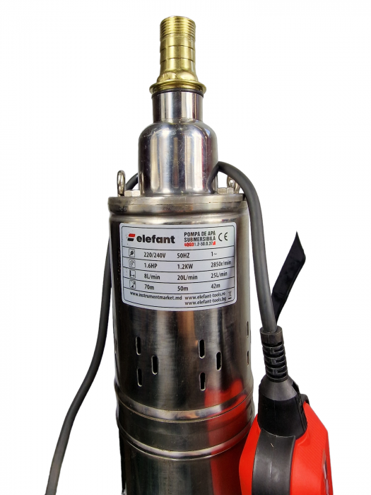 Pompa submersibila, plutitor, 370W, 40m, 1.8mc/h, inox, 220V, 1" tol, Elefant 4QGD1.2 50 0.37F [2]
