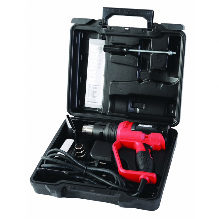 Pistol aer cald, 2000W, 2 trepte, LCD display + accesorii, RAIDER RDI-HG24, Industrial [3]