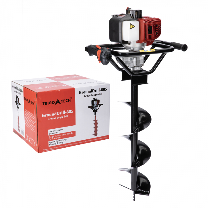 Motoburghiu pe benzina, foreza pentru pamant, TRGIO TECH, 1.5 kw, 2.5 Cp + burghiu 200 mm [2]