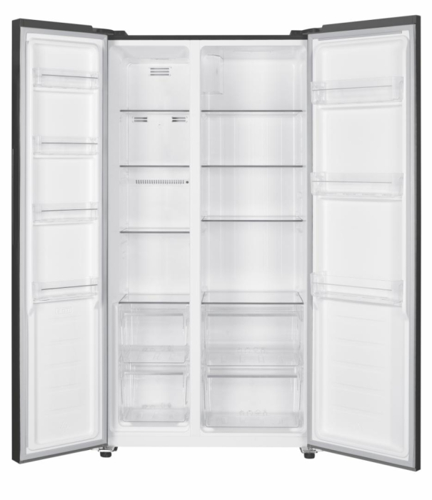Side by Side HEINNER HSBS-H442NFGWHE++, 442 L, Clasa E, Full No Frost, Compresor Inverter, Display LED Touch, Smart, Super Răcire, Super Congelare, H 177 cm, Sticlă Albă. [2]