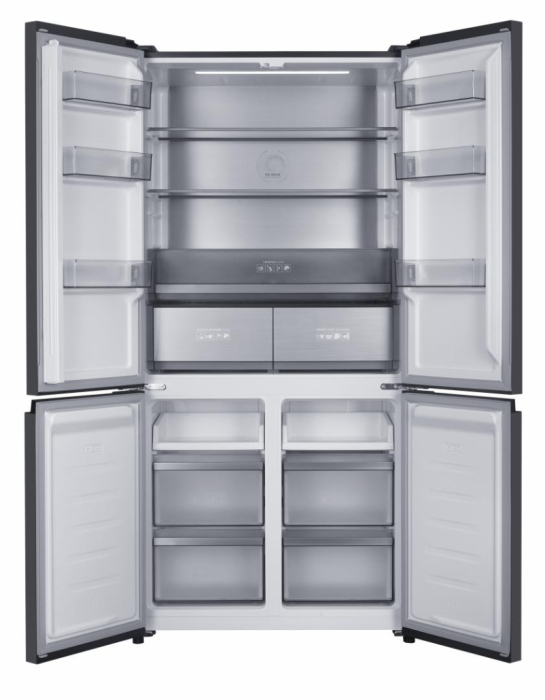 Side by Side HEINNER HSBS-HM505MDSINFDXE++, 505 L, Clasa E, Total No Frost, Compresor Inverter, MultiClimate, Zonă Convertibilă 80 L, Display Touch, Gri Antracit Texturat. [2]