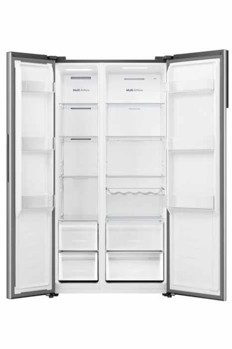 Side by Side HEINNER HSBS-HS544NFINVXE++, 544 L, Clasa E, No Frost, Compresor Inverter, Display LED Touch, Super Răcire, Super Congelare, H 178,6 cm, Aspect Inox. [2]