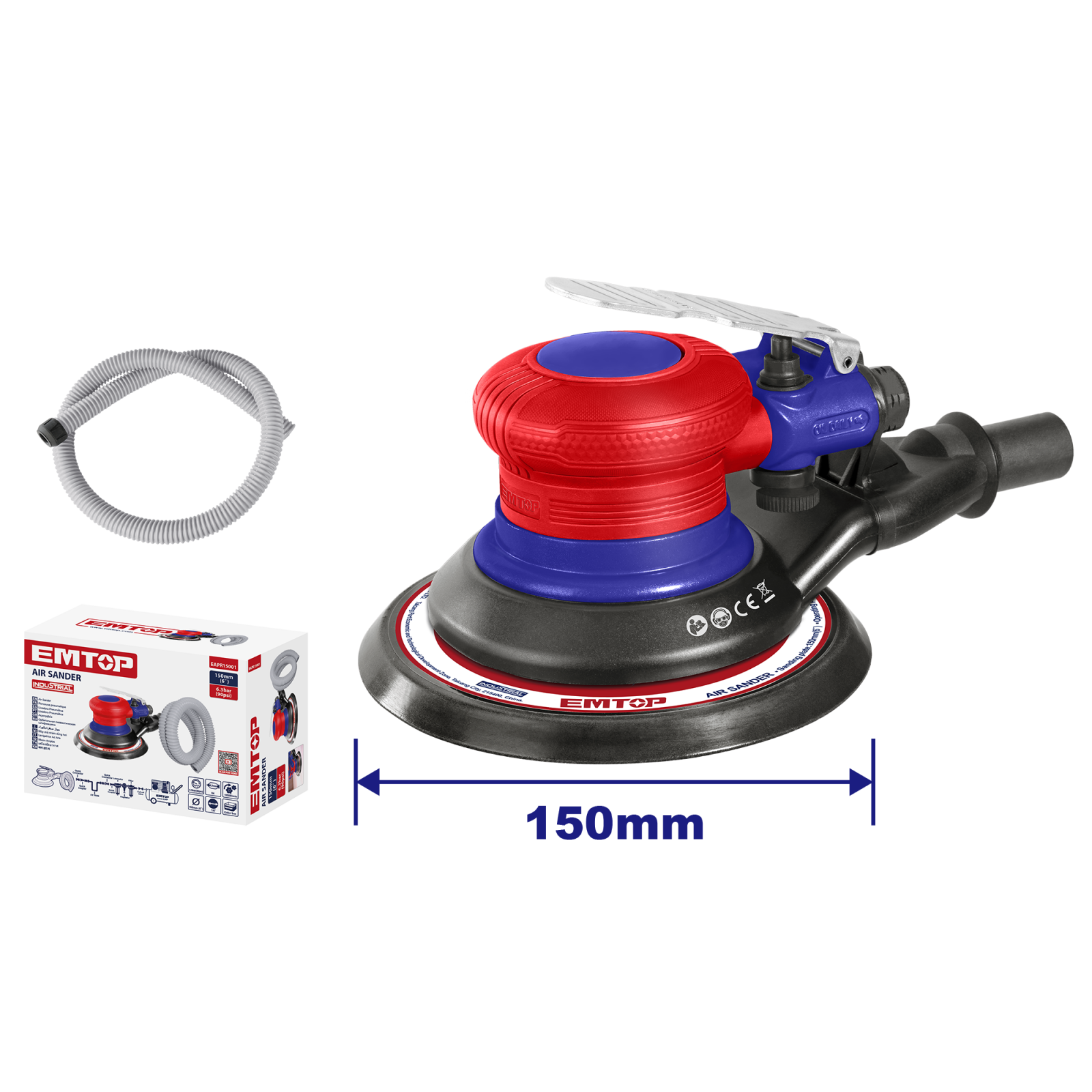 Slefuitor orbital, pneumatic, dimensiun 150mm, 10500Rpm, 1/4", 6.3 bar, EMTOP [1]