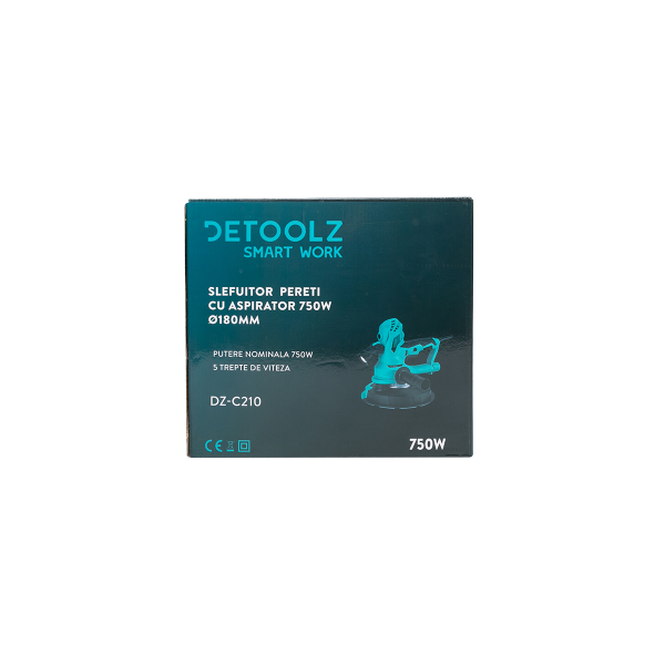Slefuitor pentru pereti cu aspirator, DeToolz DZ-C210, 750W, 180mm [3]