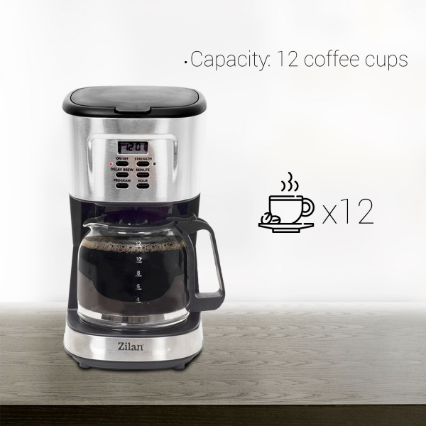 Filtru cafea digital Zilan ZLN-1440, 900 W, 1.5 l, programare si amanare [7]