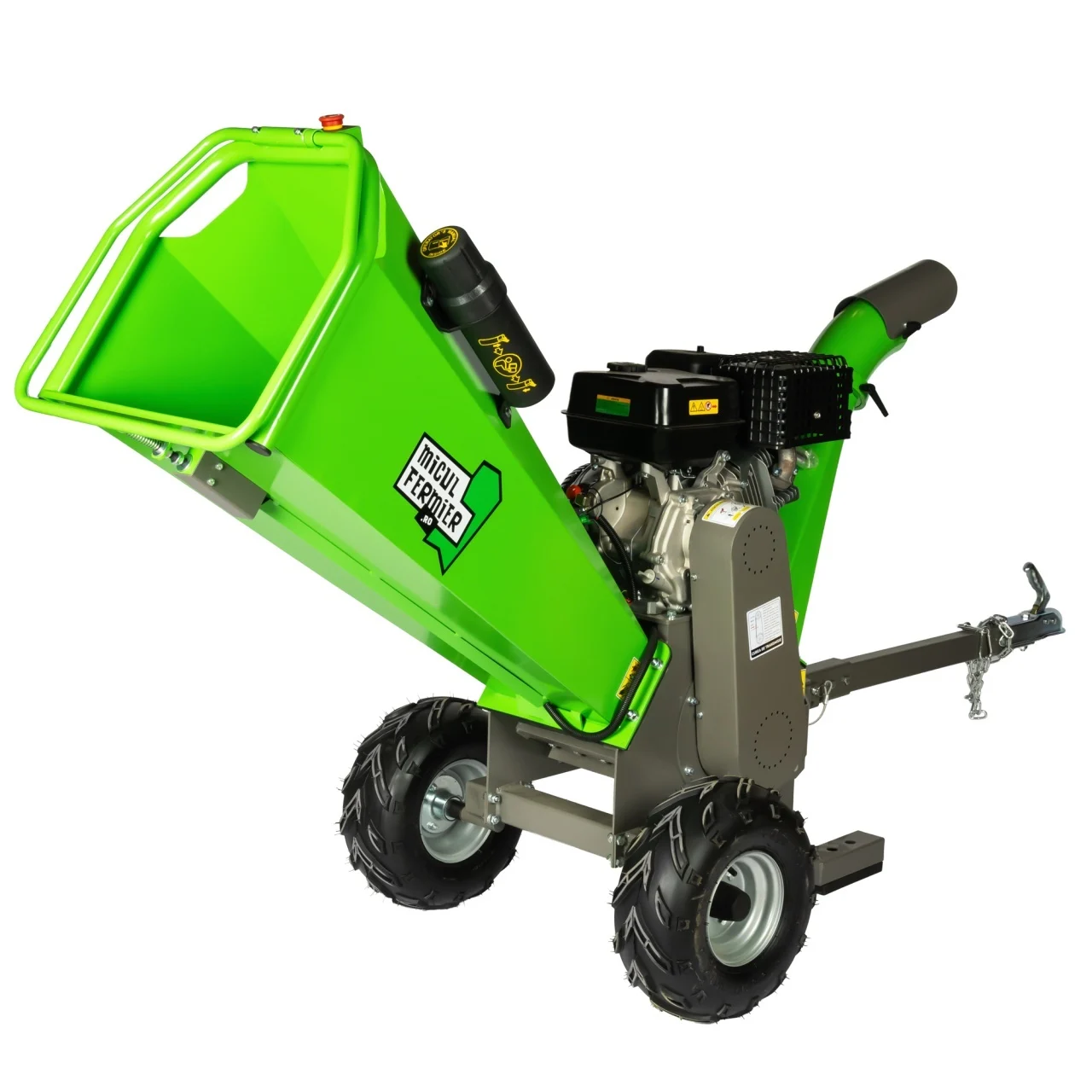 Tocator de crengi, benzina, diametru Ø120mm, carlig de remorcare, 15 Cp, 20m3/h, pentru rumegus, Micul Fermier [2]