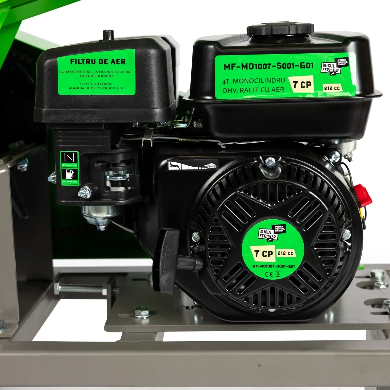 Tocator de crengi, benzina, motor 4 timpi, 212 Cc, diametru Ø60mm, 7 Cp, 2 mc/h, 3600 Rpm, pentru brichete, Micul Fermier [4]