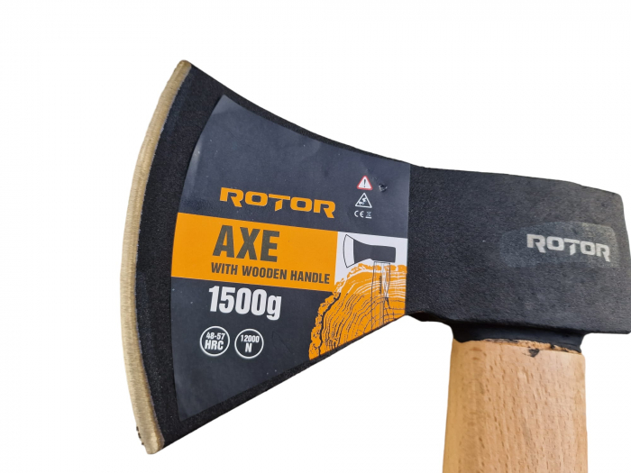 Topor cu maner din lemn, 1500g, 65cm, Rotor 13137 [3]