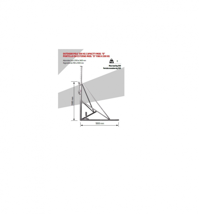 Trepied pentru fixare in exterior, inaltime reglabila, 2100-3400 MM PT. ELECTROPALANE IORI-MOD-D [3]