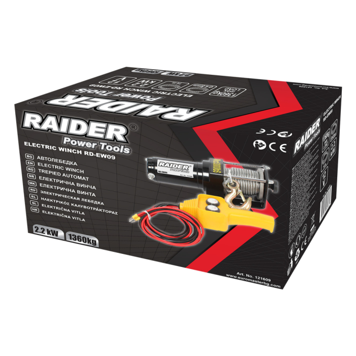 Troliu electric, 12 V, remorcare 1360 kg, 2.2 KW, cablu 14 m (4.8 mm), RAIDER [2]