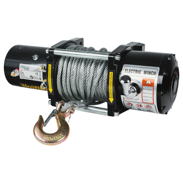 Troliu electric, 12 V, remorcare 2722 kg, 2.76 KW, cablu 24 m (7.2mm), telecomanda, RAIDER [2]