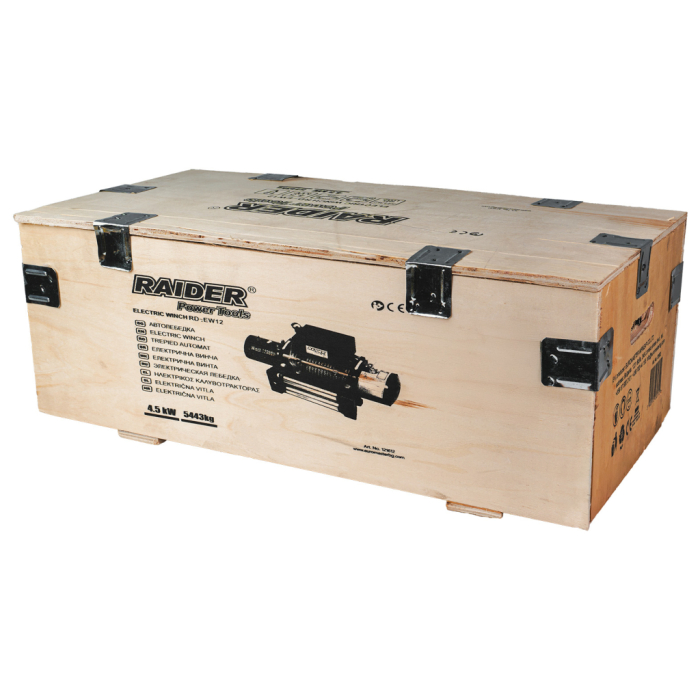 Troliu electric, 12 V, remorcare 5443 kg, 4.5 KW, cablu 29 m (9.5mm), telecomanda, RAIDER [7]