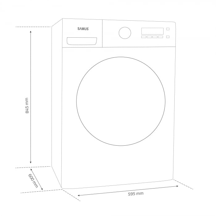Uscator de rufe, capacitate 8 kg, 16 programe, A++, Samus SGDP-822 [2]