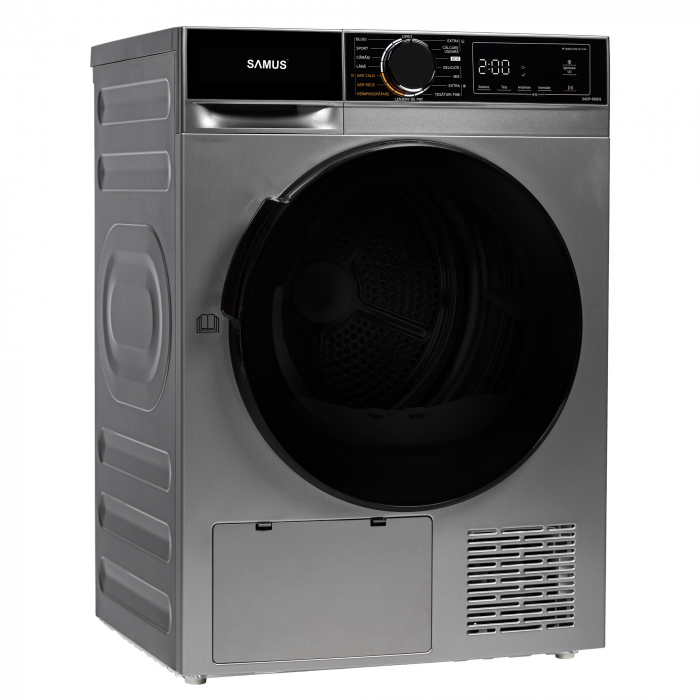 Uscator de rufe cu pompa de caldura, capacitate 8 kg, 15 programe, afisaj digital, rotire dublu sens, programator electronic, Antracit, SAMUS [3]