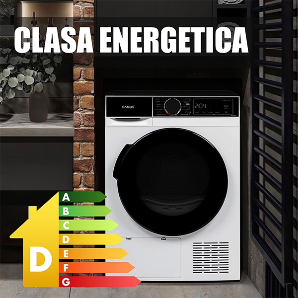 Uscator de rufe cu pompa de caldura, capacitate 8 kg, 15 programe, afisaj digital, rotire dublu sens, SAMUS [8]