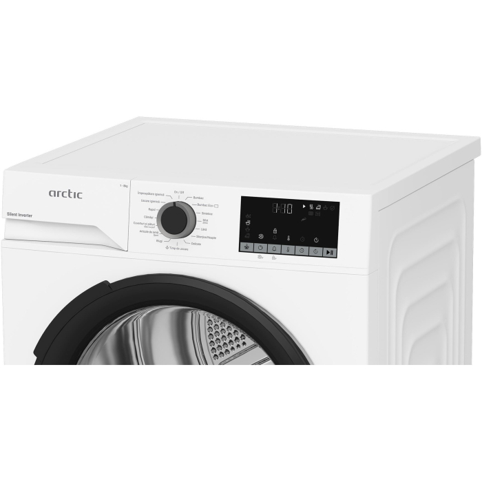 Uscator de rufe cu pompa de caldura, capacitate 8 kg, 15 programe, motor inverter silentios, Alb, ARCTIC [6]