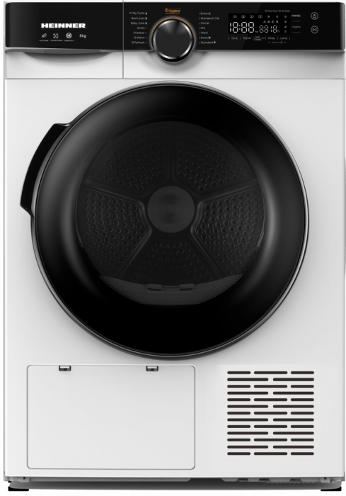 Uscator de rufe cu pompa de caldura, capacitate 9 kg, clasa A++, motor inverter, 14 programe, Heinner [1]