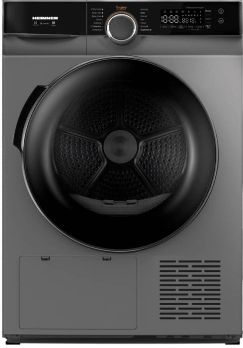 Uscator de rufe cu pompa de caldura, capacitate 9 kg, display touch, 14 programe, Argintiu, HEINNER [1]