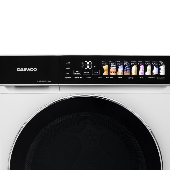 Uscator de rufe cu pompa de caldura, capacitate 9 kg, pictograme, touch, clasa E, DAEWOO [5]