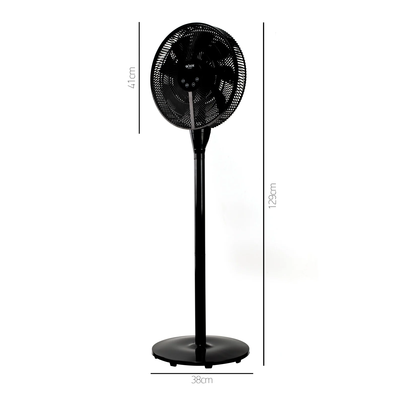 Ventilator cu acumulator, pentru podea, Li-ION, 25W, 8 pale, 8 trepte, afisaj LED, 129 cm, telecomanda, negru, BOHM [3]