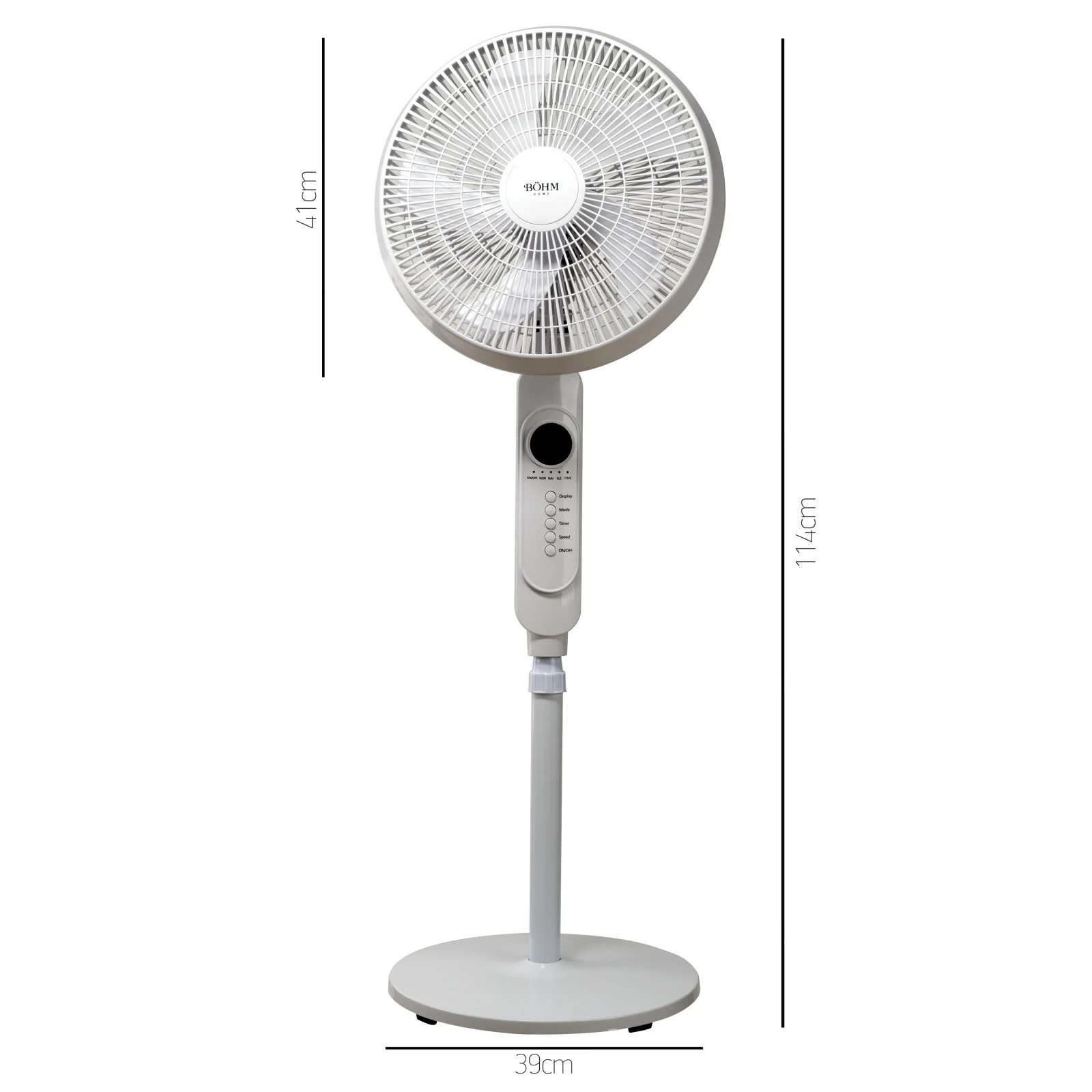 Ventilator cu picior, reglabil pe inaltime, 125cm, oscilatie 75*, 3 viteze, putere 45W, 5 pale, alb, BOHM [7]
