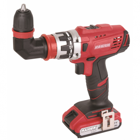 Scule Electrice - Bormasina cu acumulator, Li-Ion, 20V, 2x2Ah, 58Nm, adaptor 90°, Raider RDP-CDL21, Profesional