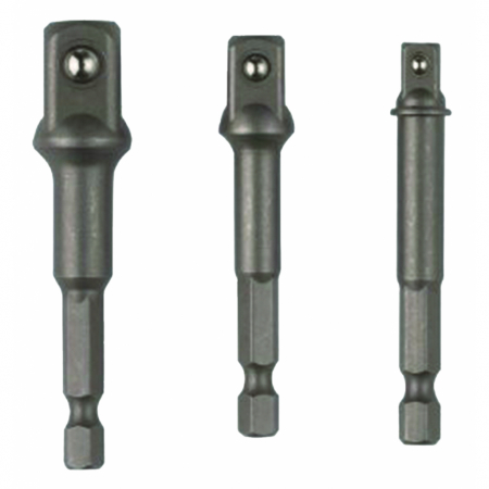 Chei cu clichet & adaptoare - Set 3 adaptori patrati 1/4 HEX la 3/8 si 1/2 Raider 158904