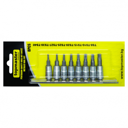 Truse & Seturi Surubelnite - Set 8 biti Torx 1/4' TS8-40 TMP Top Master 330149, Profesional