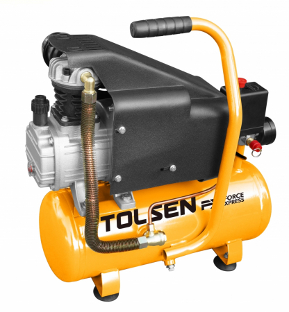 Compresoare - Compresor de aer cu ulei, 800 W, 6 L, 8 bar, Tolsen 73122