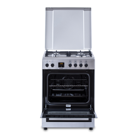 Aragaz mixt, 4 arzatoare gaz, aprindere electrica, lumina, cuptor electric, grill, timer, cuptor 56L, 7 functii, INOX, SAMUS [3]