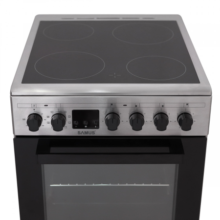 Aragaz cu 4 zone de gatit, plita vitroceramica, cuptor electric, INOX, Samus SM564VTE [3]