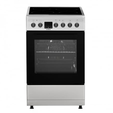 Aragazuri - cuptor electric - Aragaz cu 4 zone de gatit, plita vitroceramica, cuptor electric, INOX, Samus SM564VTE